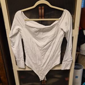 A&F 3/4 Sleeve Wide Neck Bodysuit